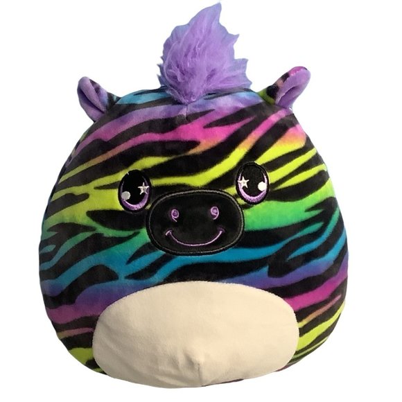 Squishmallow Rainbow Zebra Striped Plush 10" Kelly Toy  Stuffed Animal Toy - Picture 1 of 5